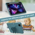 thumbnail image 2 of JTCASES for iPad Pro 11 2022/2021/2020/2018, iPad Air 5th/4th Generation Case, Crossbody Lanyard Pencil Holder Butterfly Wings Kickstand PC Silicone Kids-friendly Sockproof Back Shell,Darkgreen, 2 of 9