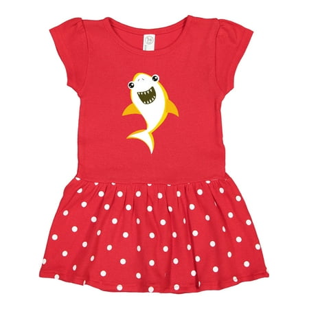 

Inktastic Cute Shark Little Shark Yellow Shark Sea Animal Gift Toddler Girl Dress