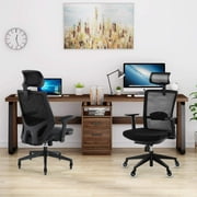 TribeSigns 94.5 inches Computer Desk with Two Drawers, Extra Long Two Person Desk with Storage Shelves & Drawers, Double Workstation Office Desk Table Study Writing Desk for Home Office