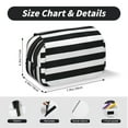 thumbnail image 5 of Sikiie Black And White Stripes Print Flip Double-layer Pencil Case, All-purpose Stationery Bag for Study and Office, Zipper Design, Unisex, 5 of 7