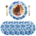 thumbnail image 4 of Round Grid Placemat ,One Sizex1, Round Placemat, PVC Plate Mat，15.4 Inch Non-Slip and Heat Resistant, Table Placemat, Dining Room Placemat Blue Gem, 4 of 7