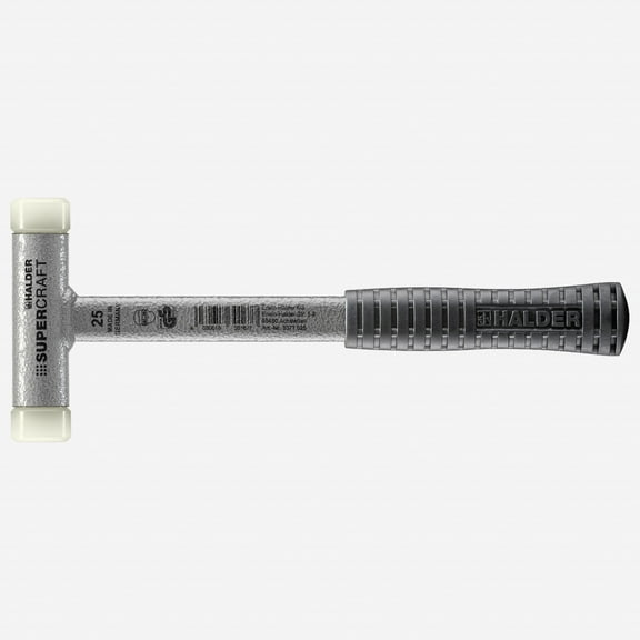 Halder Supercraft Dead Blow, Non-Rebounding Hammer with Nylon Face Inserts and Steel Housing, 0.98" / 13.58 oz.