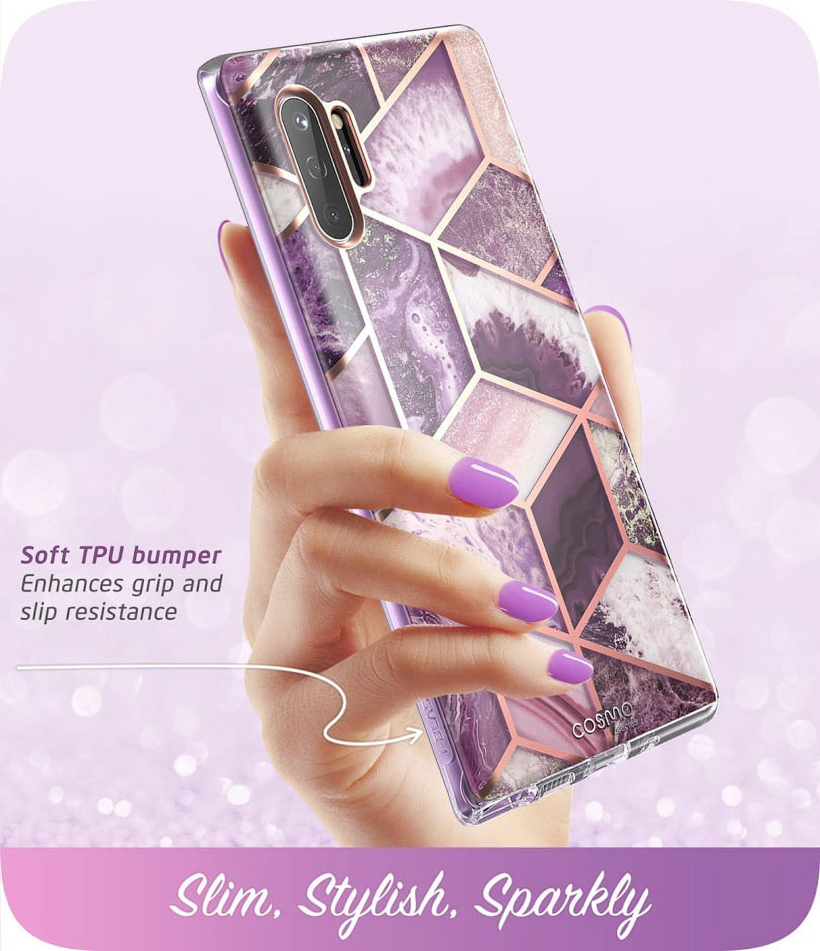 i-Blason Cosmo Series Case for Galaxy Note 10+ Pro/Plus 5G 2019 Release, Slim Stylish Protective Bumper Case Without Built-in Screen Protector (Purple)