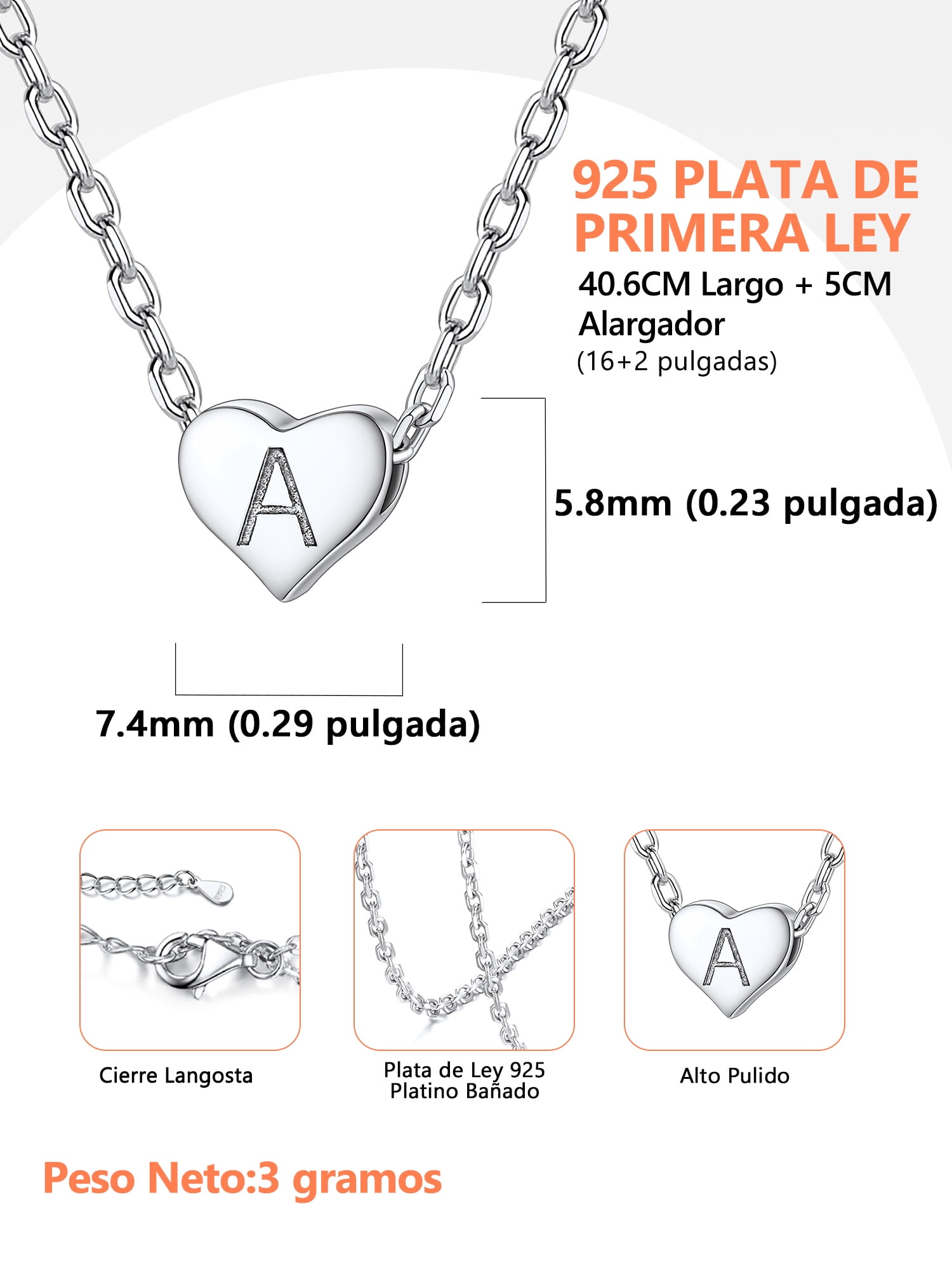 Silvora Initial Necklaces for Women S925 Sterling Silver Letter A Charm Pendant Necklace Birthday Christmas Wedding Valentines Jewelry Gifts for Her