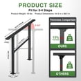 thumbnail image 6 of 4 Step Hand Rails for Outdoor Steps,Porch Railing for Stairs Fits 3 or 4 Steps, Deck Railing, Black, 6 of 7