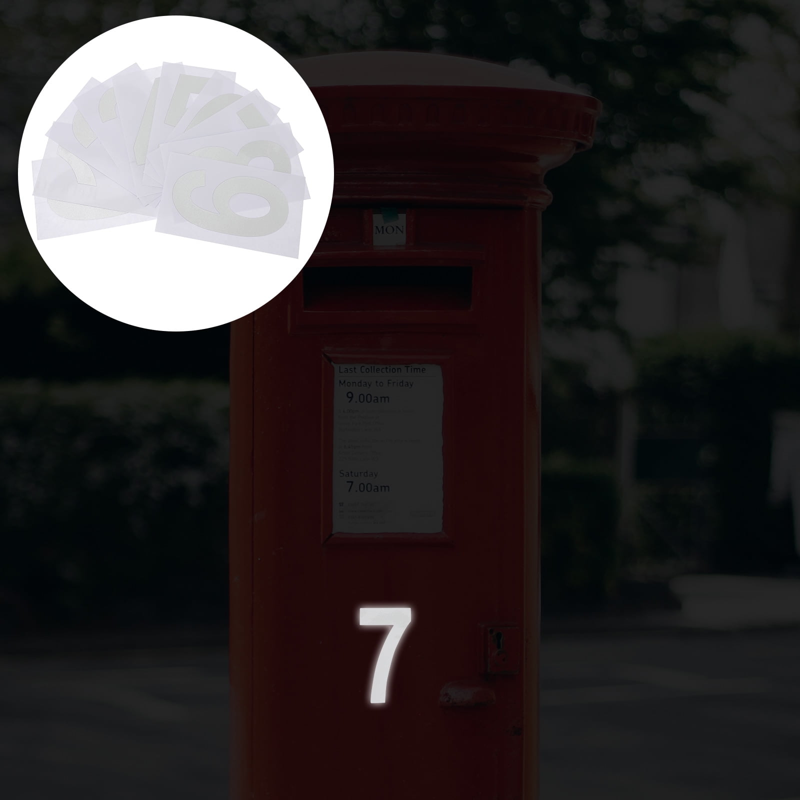 4 PCS External Mailbox Number outside Reflective Decals Numbers