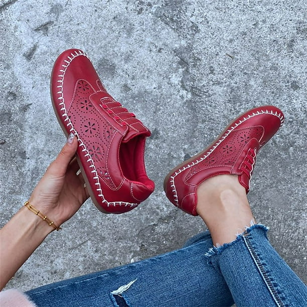 nsendm Women Sneaker Adult Female Womens Sneaker European and American foreign Trade New Women s Shoes Retro Art Hollow Sneaker Heels for Women Size