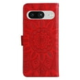 thumbnail image 3 of Case for Google Pixel 8a, Case Sunflower Embossed PU Leather Flip Cover Wallet Case with Cards Slot Holder Kickstand with Strap Protective Cover for Google Pixel 8a, Red, 3 of 9
