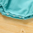 thumbnail image 6 of ZEHJUHAN Baby Girls' Bunny Embroidered Romper, Checkered Pattern Bubble Sleeve Onesie Toddler Summer Clothes Green，3-6M, 6 of 10