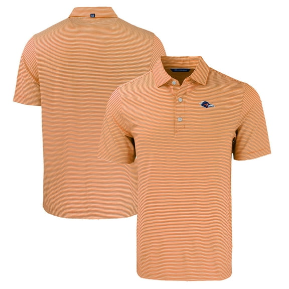 Men's Cutter & Buck  Orange UTSA Roadrunners Forge Eco Double Stripe Stretch Recycled Polo