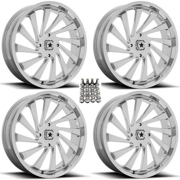 MSA M46 Blade 24" ATV Wheels/Rims Chrome Can-Am Commander Maverick Renegade Outlander Defender