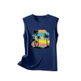 thumbnail image 5 of Jewelreauty Women Casual High Neck Tank Tops Summer Sleeveless Graphic Tunic Tee Workout Gym Blouses (M, Navy), 5 of 5