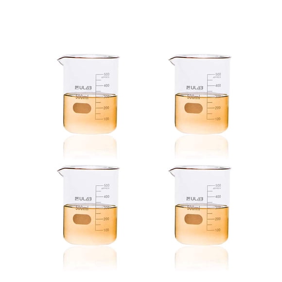 Juego de vasos de vidrio ULAB Scientific Vol. 500 ml 3.3 de borosilicato