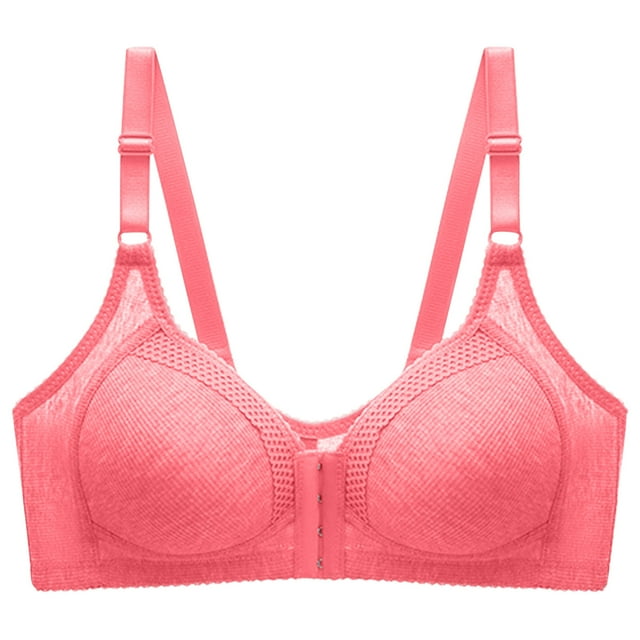 Timegard Front Closure Bras for Women Wireless Adjustable Strap Full Support Comfortable Seniors Bralette