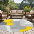 thumbnail image 4 of Round Rugs 6Ft, Yellow Grey Round Area Rug Washable Indoor Throw Carpet, Abstract Geometric Oil Painting Vintage Gradient Soft Non Slip Circle Rug for Office Cabinet Home Decor Aesthetic, 4 of 8