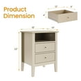 thumbnail image 3 of CozyHome Fluted Nightstand Set of 2, Modern Side Table with 2 Drawers & Storage Shelf, Wood End Table for Living Room, Bedroom, Beige, 3 of 7