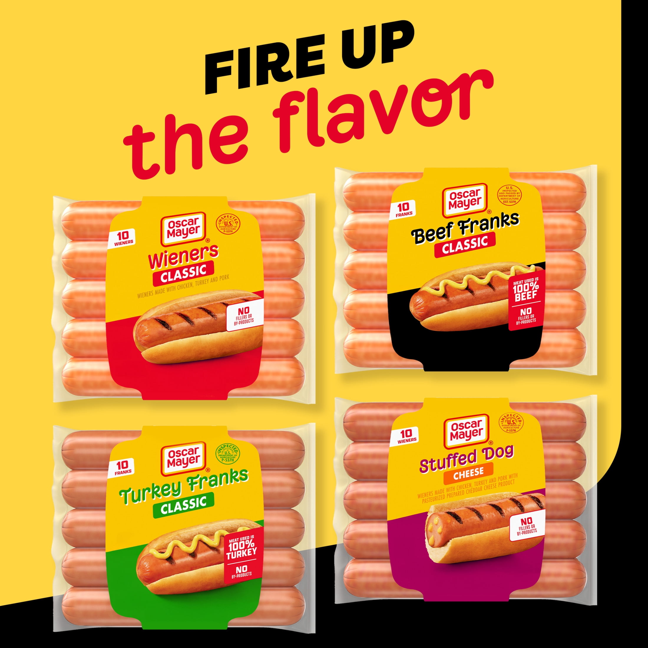 Oscar Mayer Classic Beef Franks Hot Dogs, 10 Count Pack