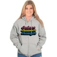 thumbnail image 4 of Cute Choices Chances Changes Saying Unisex Fleece Graphic Zip Up Hoodie Brisco Brands 2X, 4 of 5