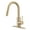 Spot Free Antique Champagne Bronze, variant on KRAUS Oletto Single Handle Pull Down Kitchen Faucet with QuickDock Top Mount Installation Assembly in Spot-Free Brushed Brass