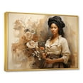 thumbnail image 2 of Designart "Historical Portrait African Representation" People Framed Wall Art - Global Grey African American Art Bedroom Framed Canvas Wall Art, 2 of 6