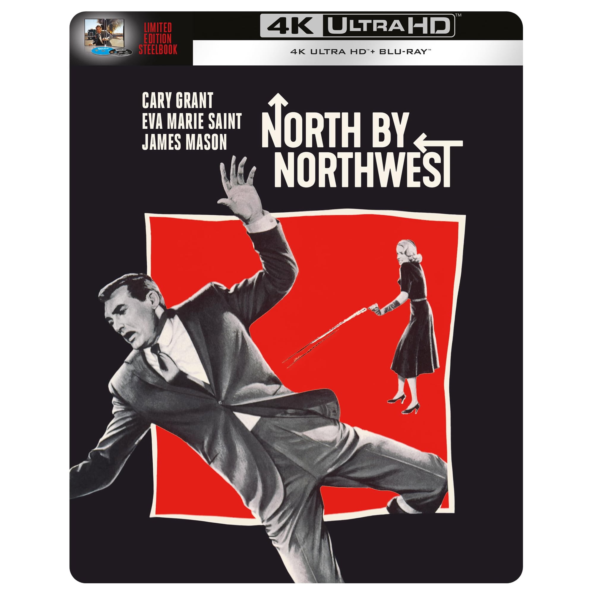 North by Northwest Steelbook (4K Ultra HD) Cary Grant Eva Marie Saint Alfred Hitchcock