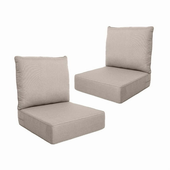 Gymojoy 22 in. x 24 in. x 6 in.Deep Seat Cushion Set, Olefin 4-Piece Deep Seating Outdoor Replacement Lounge Chair loveseat Sofa Cushion in Beige