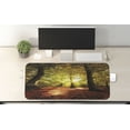 thumbnail image 2 of Fall Computer Mouse Pad, Blurry Hazy View of Forest Defoliation Mysterious Dramatic Dreamlike View, Rectangle Non-Slip Rubber Mousepad X-Large, 35" x 15", Pale Green Red Brown, by Ambesonne, 2 of 2