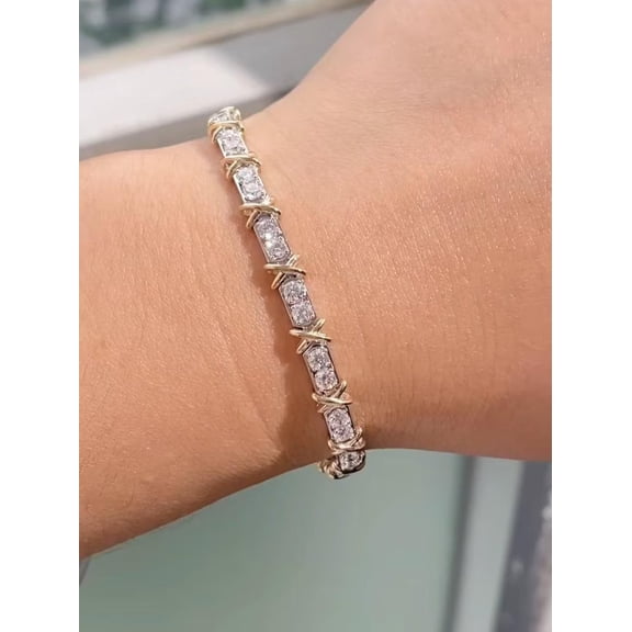 8Ct Round Lab Created Diamond Women's Tennis Bracelet 14k White Gold Plated