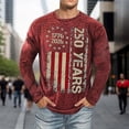thumbnail image 2 of DHFJKG 250 Years Anniversary USA Shirts For Men Long Sleeve T Shirt National Flag Graphic Tee Celebrate 4Th Of July Top, 2 of 4