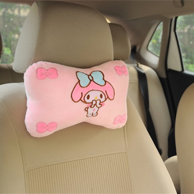 Sanrio Kawaii Hello Kitty Car Seat Neck Pillow Cartoon My Melody Car Bone  Pillow Neck Guard Car Interior Decoration Auto Parts 