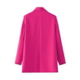 thumbnail image 5 of Herrnalise Womens Casual Blazers Open Front Long Sleeve Work Office Jackets Blazer Solid Color Lapel Collar Jacket Hot Pink,S, 5 of 7