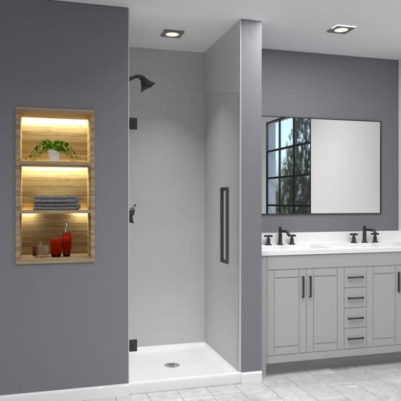 Transolid EHTA287610C-T-MB Elizabeth 76" High X 28" Wide Hinged Semi Frameless Shower Door