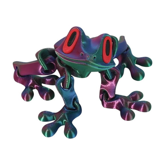Fridge Magnets Cute,3D Printed Magnetic Frogs,Magnetic Frogs Decor Tree Frogs Refrigerator Magnet Multicolor Gradient Decoration,Movable Joints Frog Fridge Magnet(Black 6in 1pc)