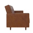 thumbnail image 5 of Pemberly Row Contemporary Coil Futon in Brown Finish Faux Leather, 5 of 12