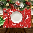 thumbnail image 6 of Christmas Table Mat, Holiday Placemats, Non-Slip Waterproof Double-Sided Insulation Mat for Kitchen Dining Room, Christmas Table Decoration, Reversible PVC Linen Multicolor, 6 of 7