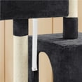 thumbnail image 3 of Yaheetech 33.4" Double Condo Plush Cat Tree with Scratching Posts, Black, 3 of 7