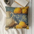 thumbnail image 3 of SHANXI Outdoor Throw Pillows Mediterranean Lemon On Blue Ceramic Tiles Pillowcase  Lemon Fruits Modern Pillow Cover Decoration for Sofa Couch Decorative Cutton Linen Cushion Cases 20x20in, 3 of 5