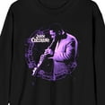thumbnail image 2 of John Coltrane Purple Hue Art Adult Black Long Sleeve Crew Neck Tee-Large, 2 of 4