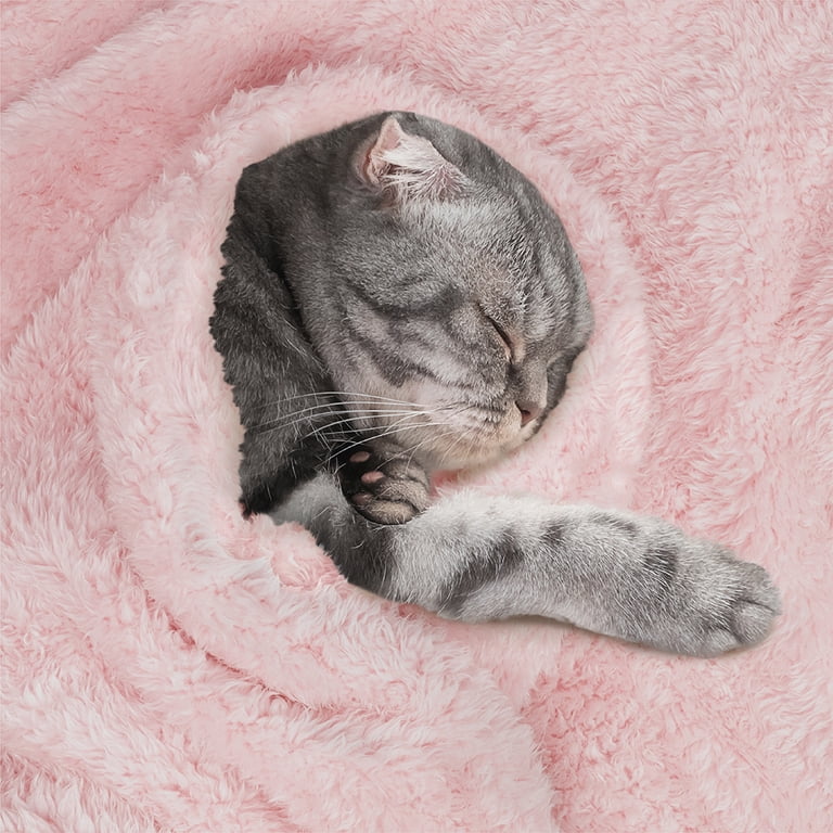 Fluffy Fleece Pet Blanket - Soft & Warm Throw For Dogs & Cats, Medium Size (31.5x39.4"), Pink 7 thumbnail image