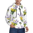 thumbnail image 2 of Honeii Lavender Flowers Pattern Mens Hoodies Men's Loose Sleeve Sweatshirt,Pullover Hooded Sweatshirt for Men,Essentials Hoodie-X-Large, 2 of 7