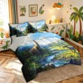 thumbnail image 2 of meiyoeat Kawaii Dinosaur Animal Twin Bedding for Girls Boys Teens, Nature Wildlife Bedding Comforter Set, Grey Reversible, 7 Pieces, 2 of 5