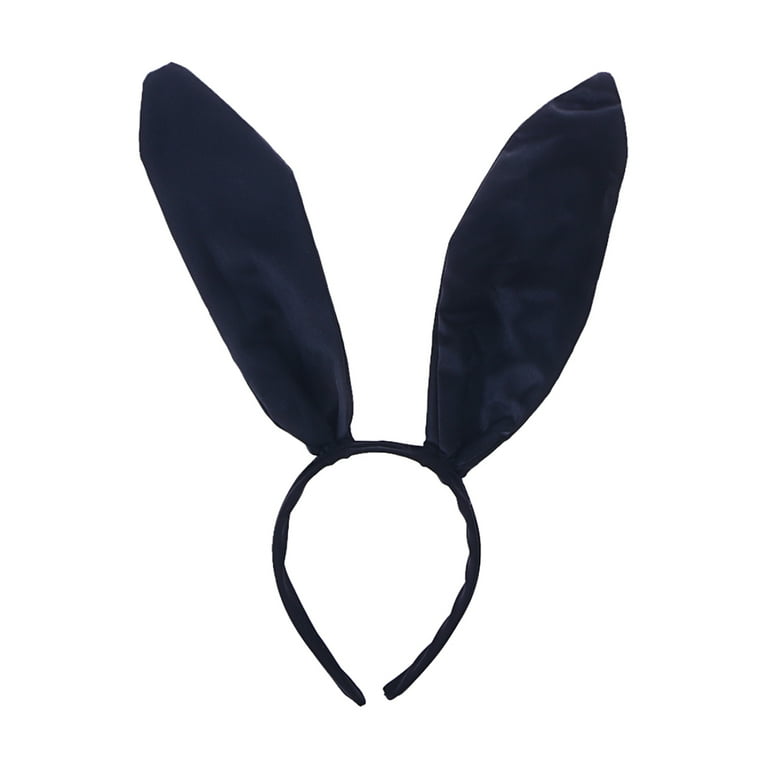 Raindrops 1Set Black Polyester Satin Bunny Ears for Women Cosplay and Masquerade Ball