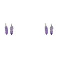 thumbnail image 1 of relayinert Hexagon Column Charm Women Men Findings Holiday Hanging Pendant Crystal Charms DIY Crafting Earring Using Accessories Silver Amethyst 2Set, 1 of 6
