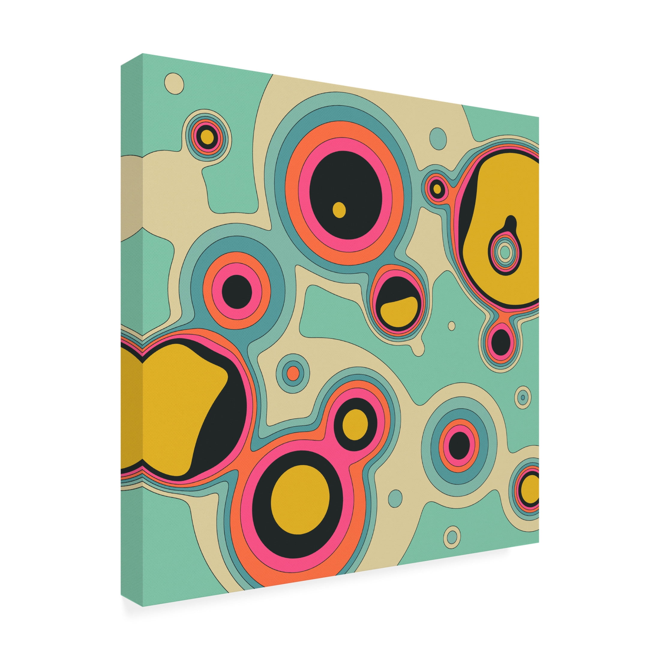 Trademark Fine Art Jazzberry Blue Fluid Geometrics 3 Canvas Wall Art