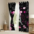 thumbnail image 3 of Feelyou Paris Eiffel Tower Black Out Curtains, Princess Dance Party Curtains Pack of 2 (42x63 Each), Romantic Bowknot High Heel Bedroom Curtains, Window Curtains Bedroom Decor, 3 of 6