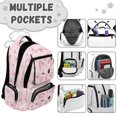 thumbnail image 4 of Yspwyqan Pink Cat Paw Backpack Set With Lunch Box Pencil Case Girls, Fits 15.6 Laptop Large Capacity Adjustable Straps Backpack Set for Kids Multi-Pocket for School, 4 of 7