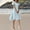Blue, variant on Ovbmpzd Birthday Dress for Women Mini Blue Satin Dress V Neck Short Sleeve Dresses Sundresses for Women Over 50 L