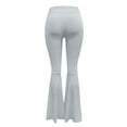 thumbnail image 4 of YDFCWXW Women's Stretchy Wide Leg High Waist Bell Bottom Flare Yoga Pants (Grey, L), 4 of 6