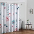 thumbnail image 5 of Decoreagy Long 72x96in Shower Curtain,Teal and Blush Floral Shower Curtain,Cute Watercolor Flowers Shower Curtain for Bathroom,Modern Minimalist  Waterproof Fabric Shower Curtain Set with Hooks, 5 of 15