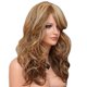 thumbnail image 4 of Peluca de pelo largo y rizado color castaño oscuro y lino con fibra química para mujeres y niñas., 4 of 7